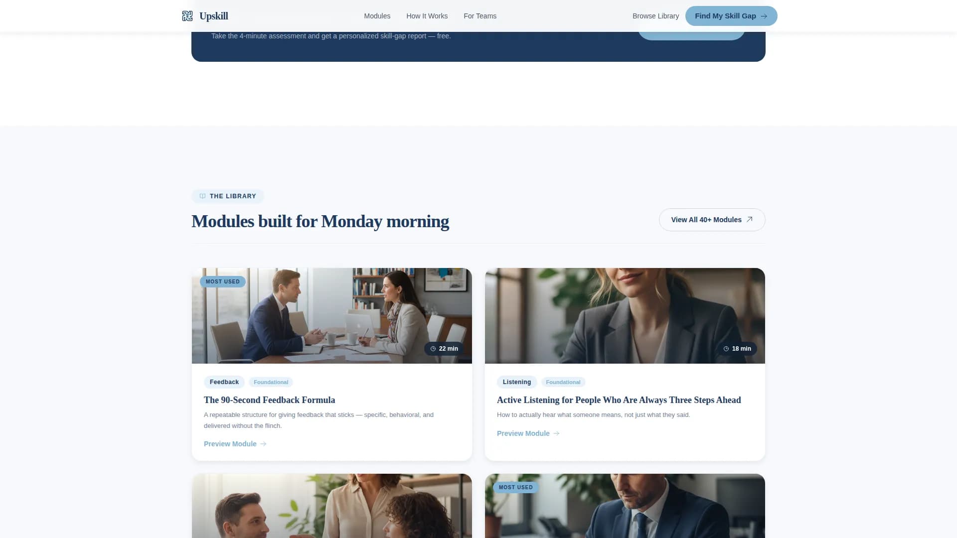 Upskill - Soft Skills Training Landing page Template