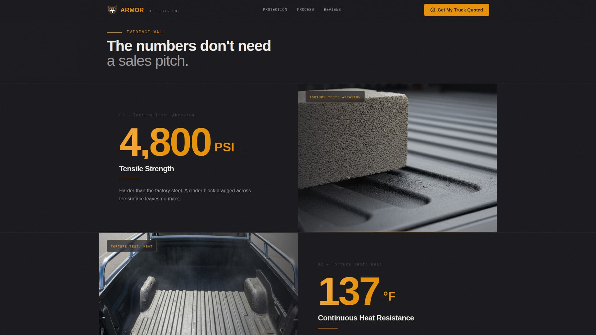Armor - Rugged Truck Bed Liner Landing Page Template