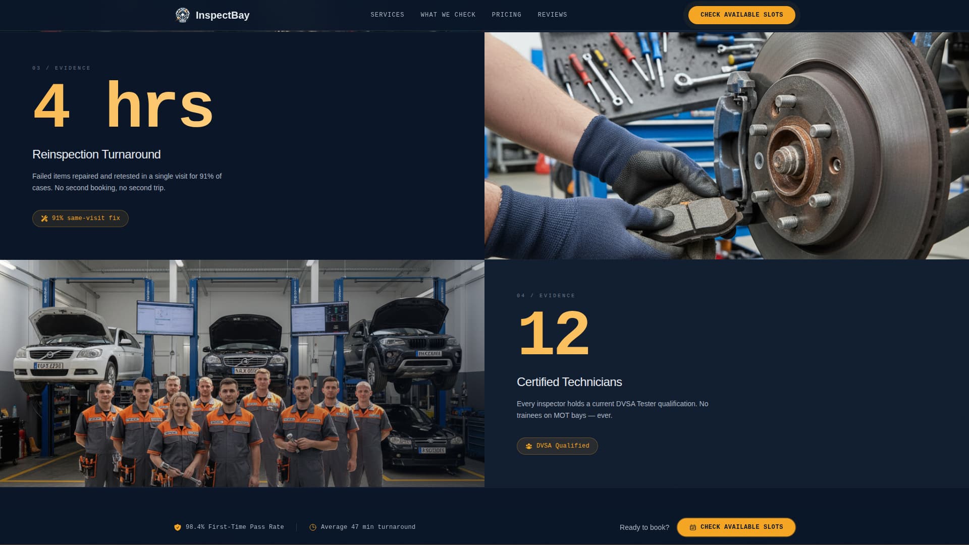Inspect Bay - Industrial Automotive Landing Page Template