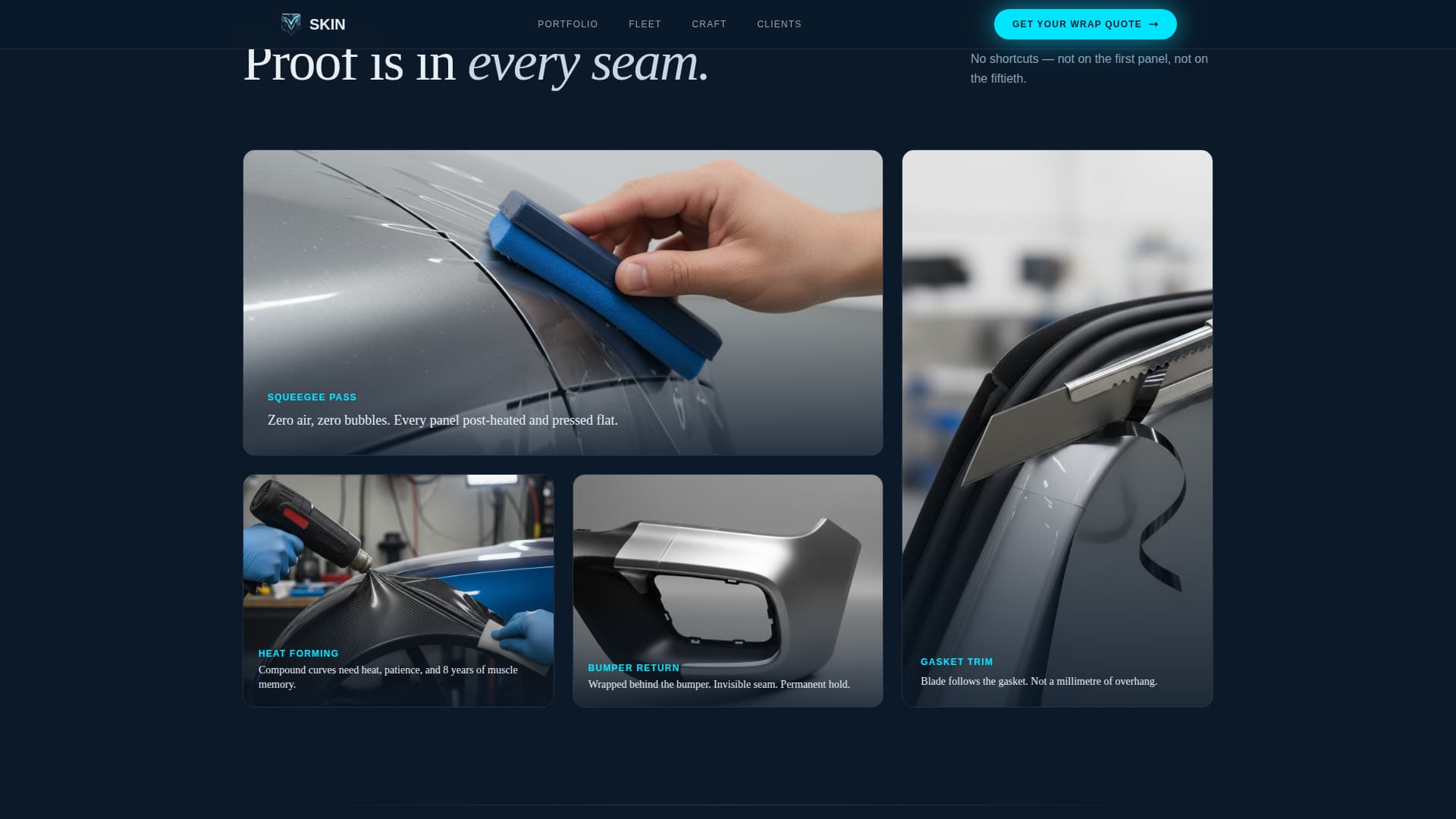 Skin - Immersive Vinyl Wrap Landing Page Template