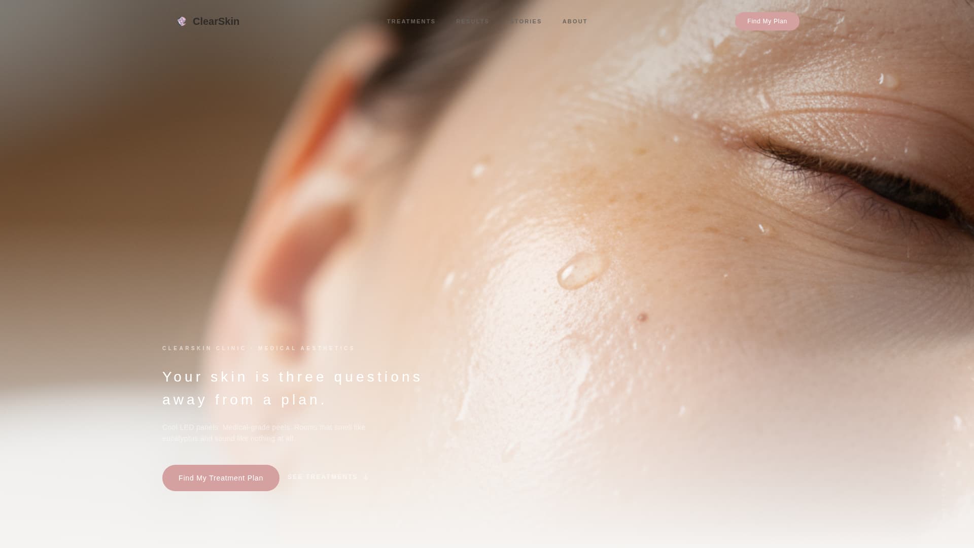 Clear - Radiant Acneclinic Landing Page Template