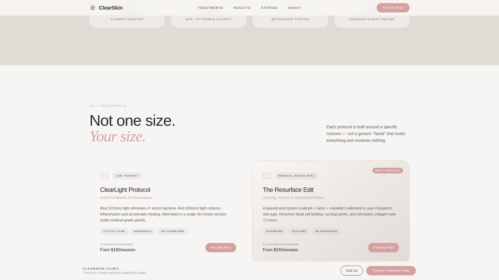 Clear - Radiant Acneclinic Landing Page Template
