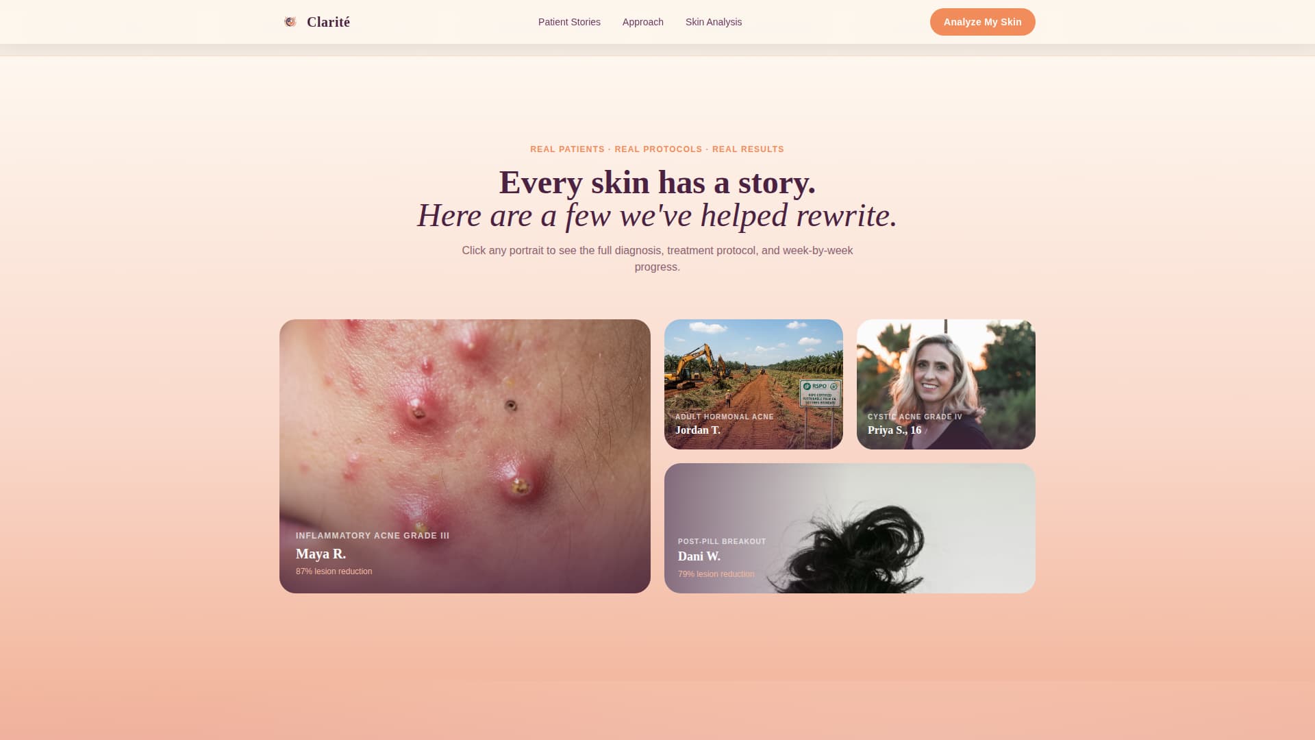 Clarit - Transformative Dermatologist Landing Page Template