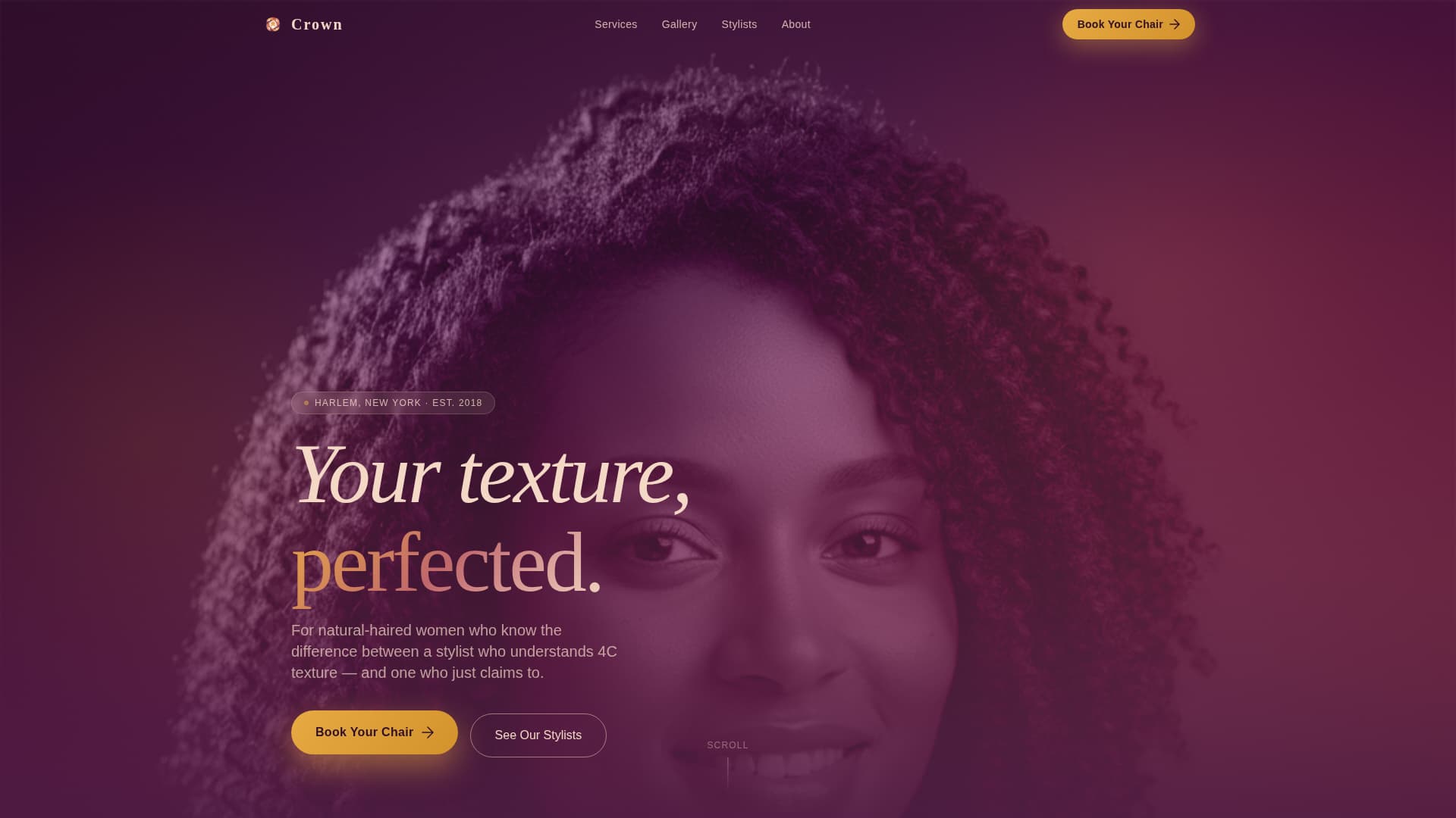 Crown - Luxurious Hairsalon Landing Page Template