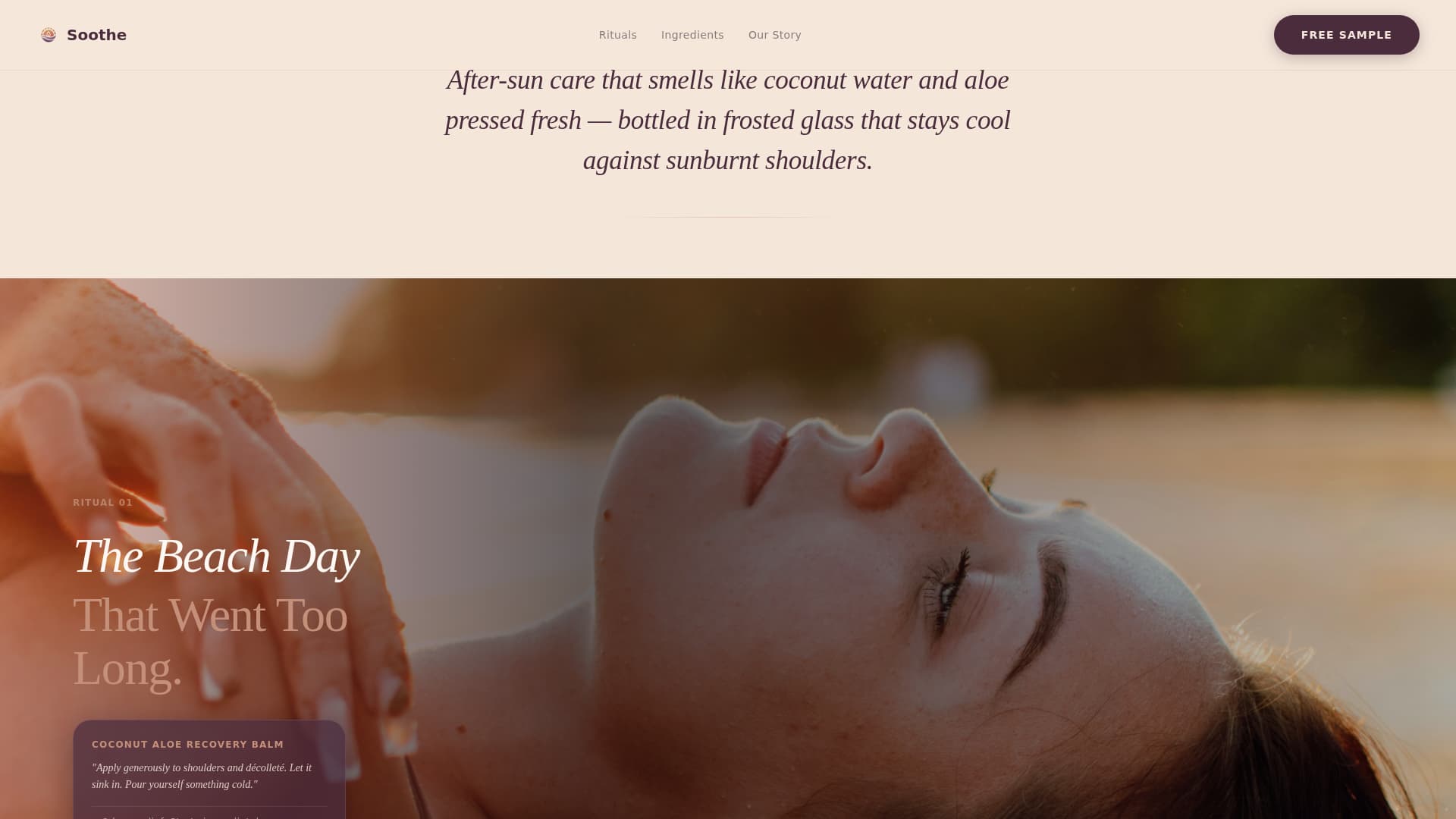 Soothe - Luxe Aftersun Landing Page Template