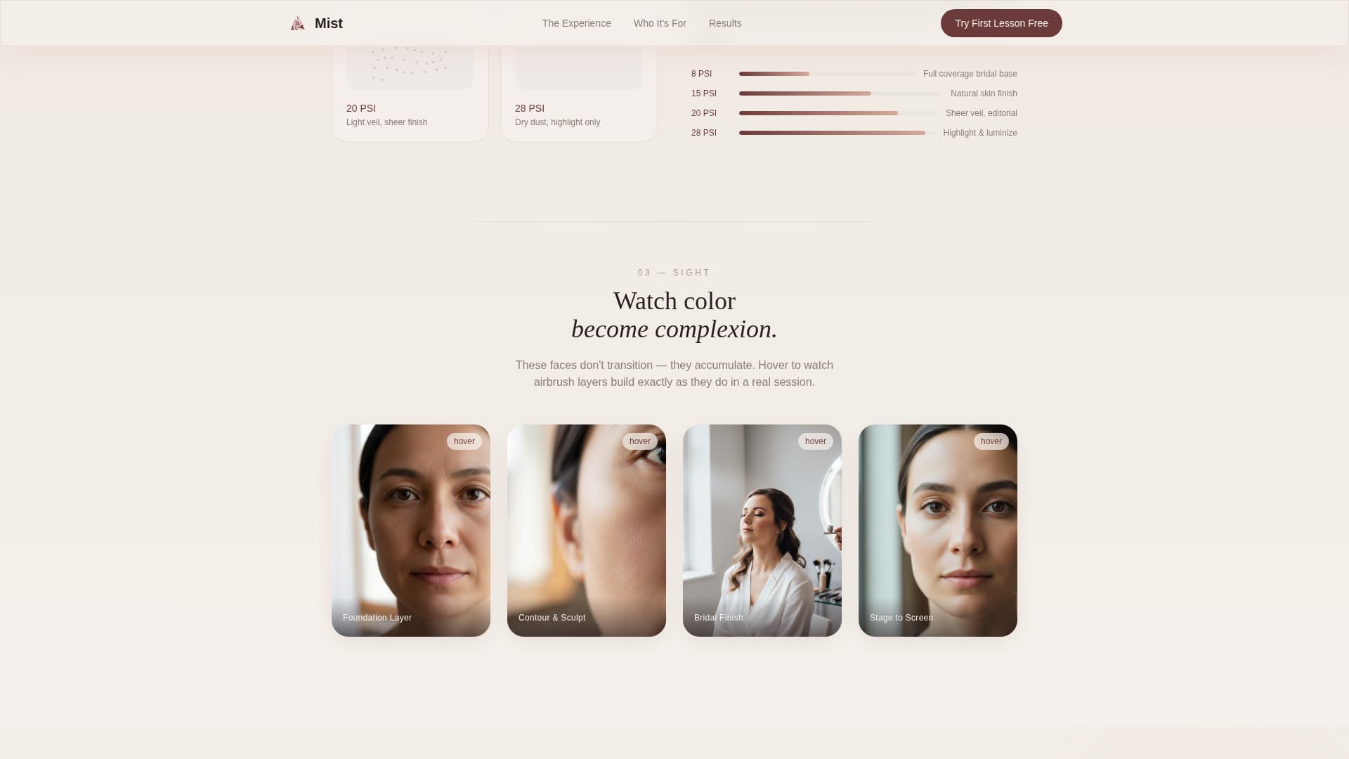 Mist - Transformative Airbrushacademy Landing Page Template