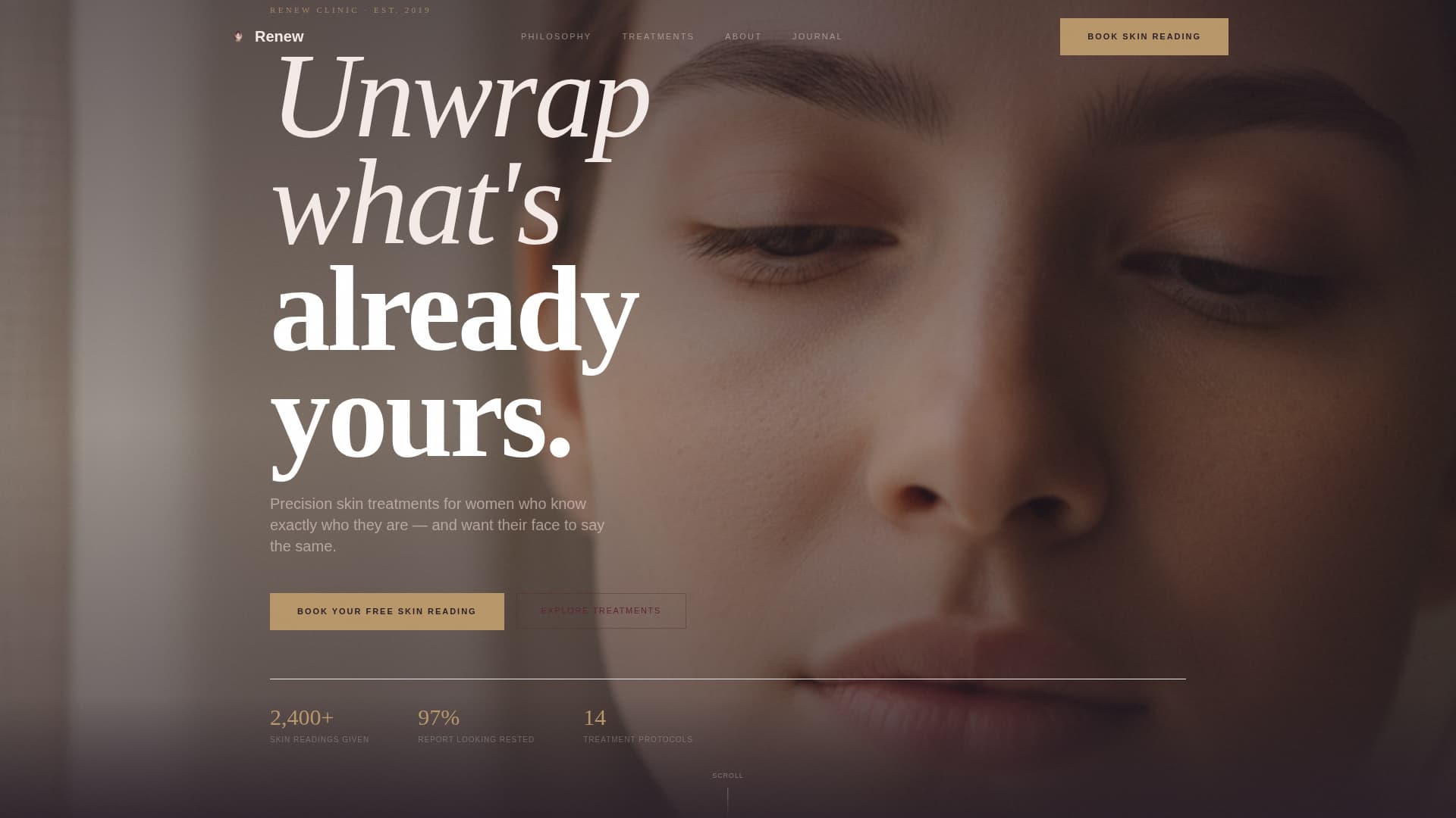 Renew - Luxurious Antiaging Landing Page Template
