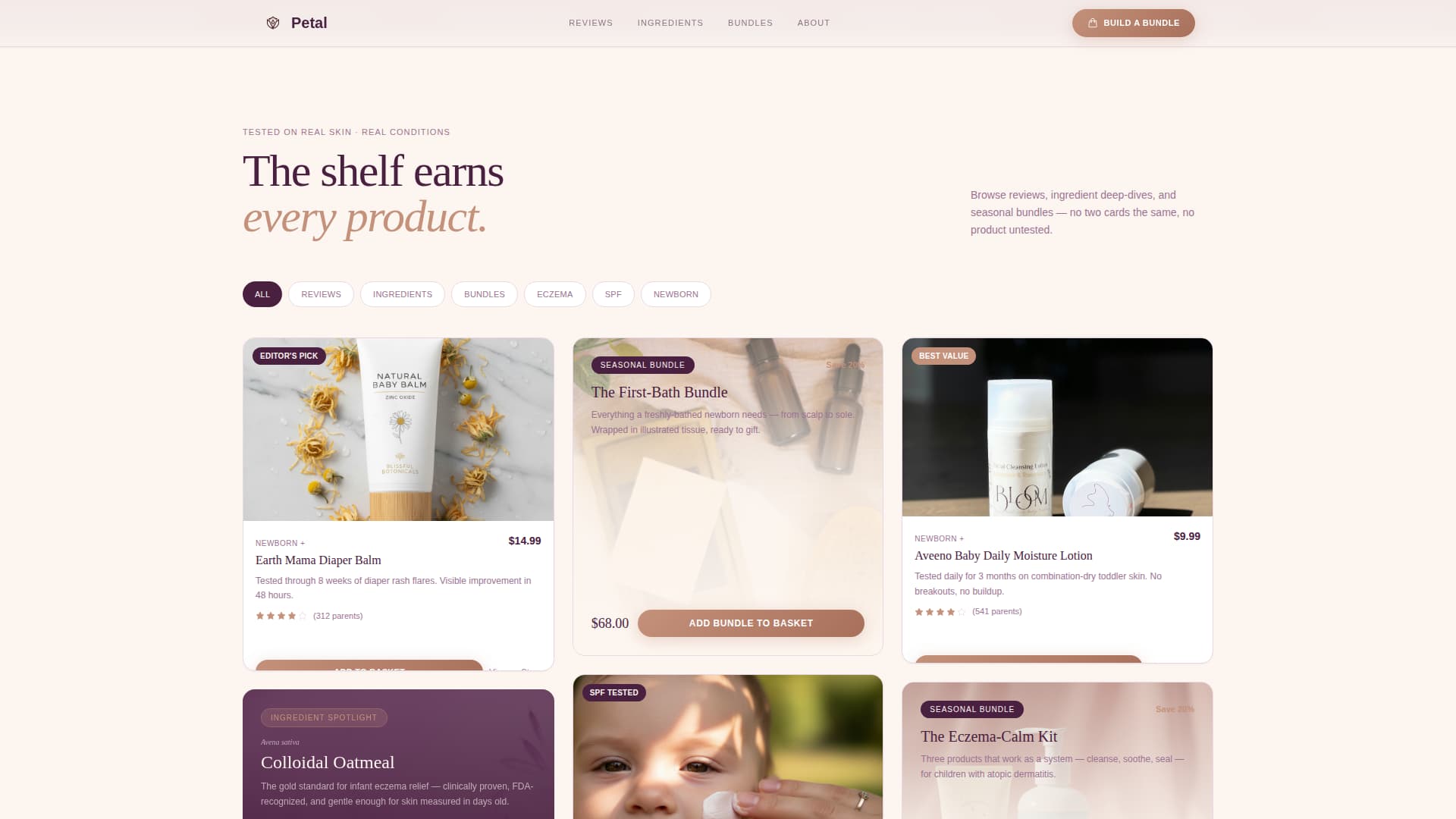 Petal - Gentle Babybeauty Landing Page Template