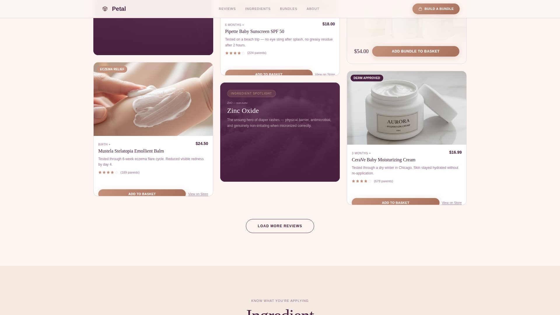 Petal - Gentle Babybeauty Landing Page Template