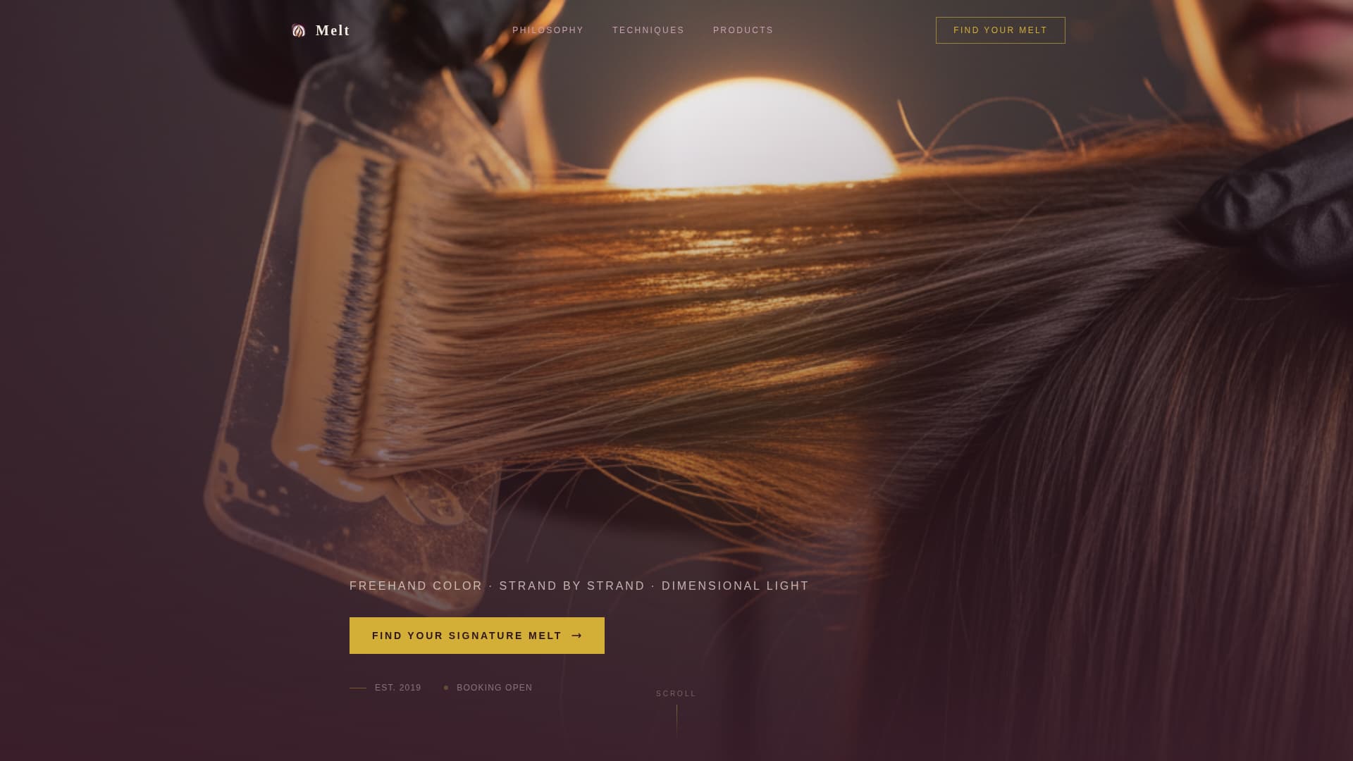 Melt - Radiant Balayage Landing Page Template