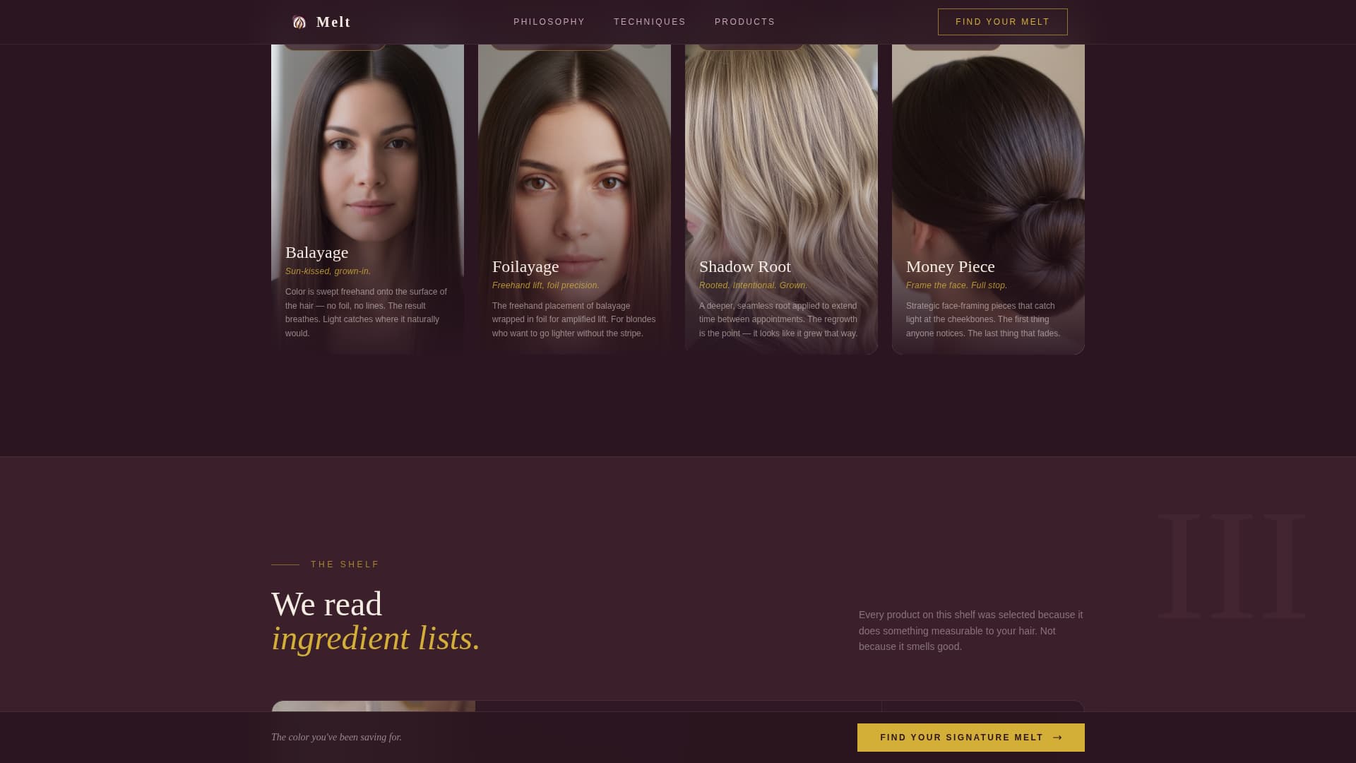 Melt - Radiant Balayage Landing Page Template
