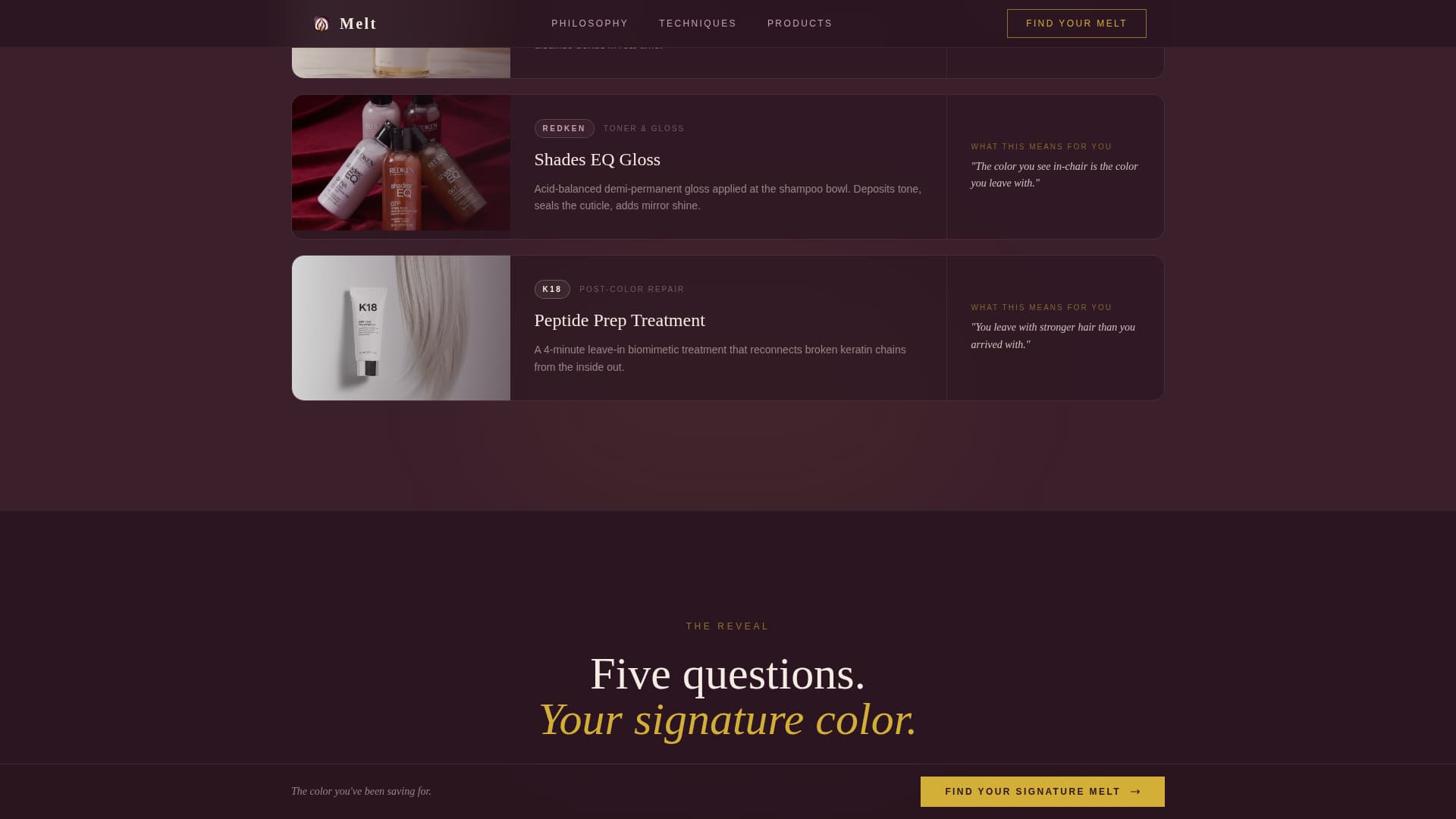 Melt - Radiant Balayage Landing Page Template