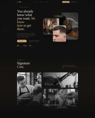 Fade - Premium Barberlounge Landing Page Template