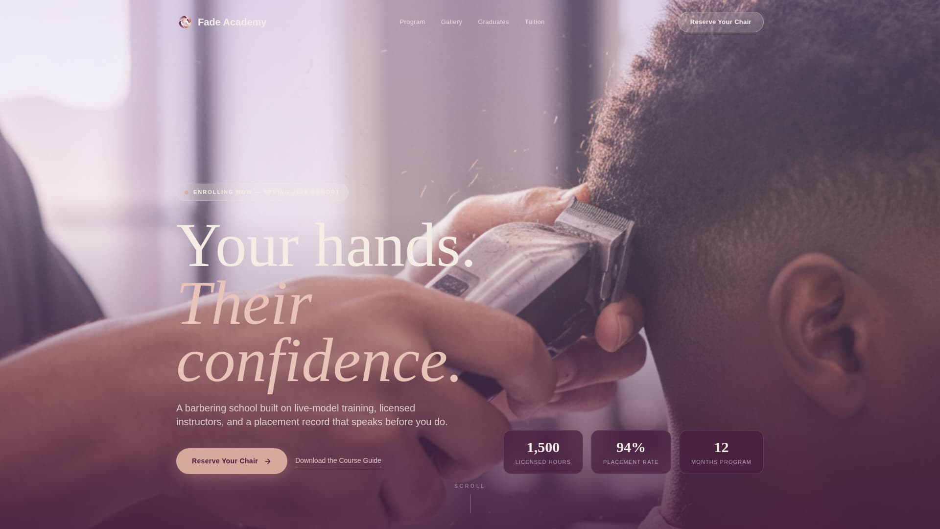 Barbering - Premium Academy Landing Page Template