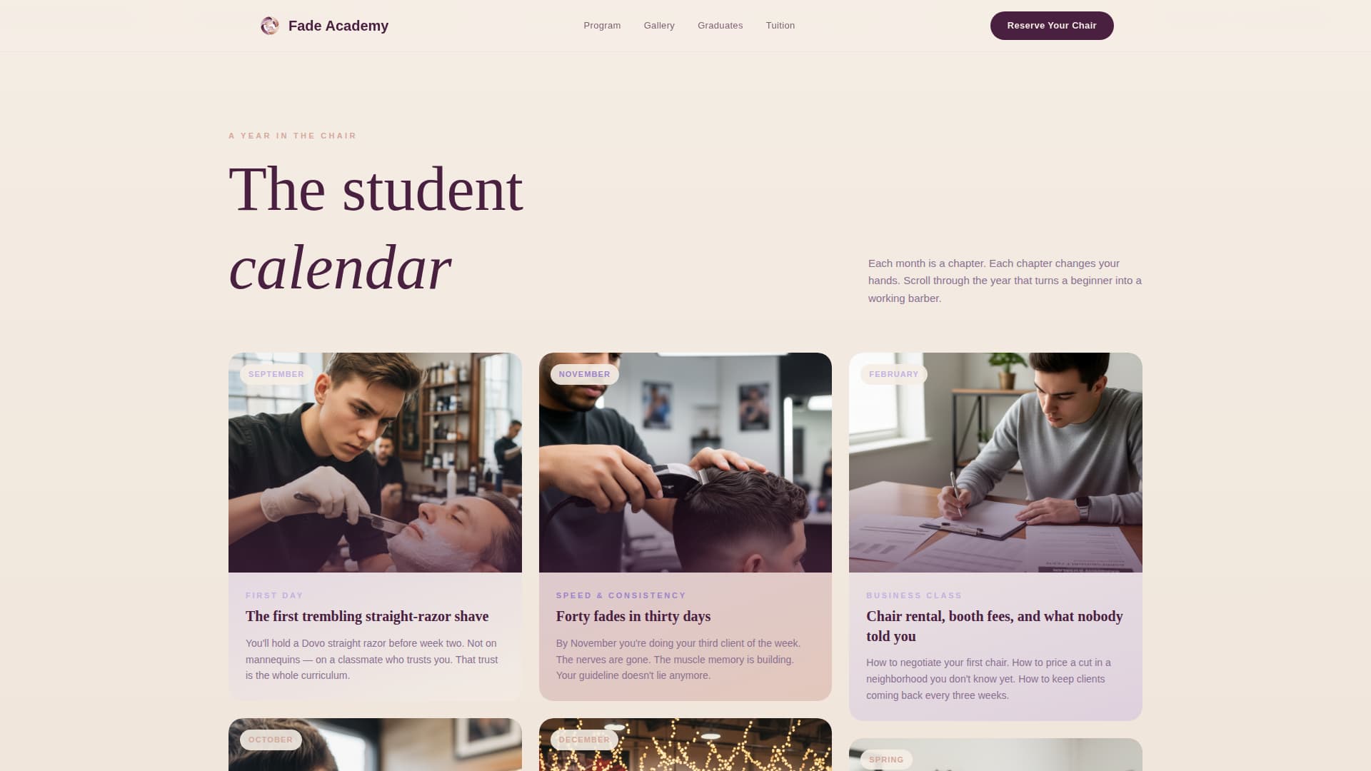 Barbering - Premium Academy Landing Page Template