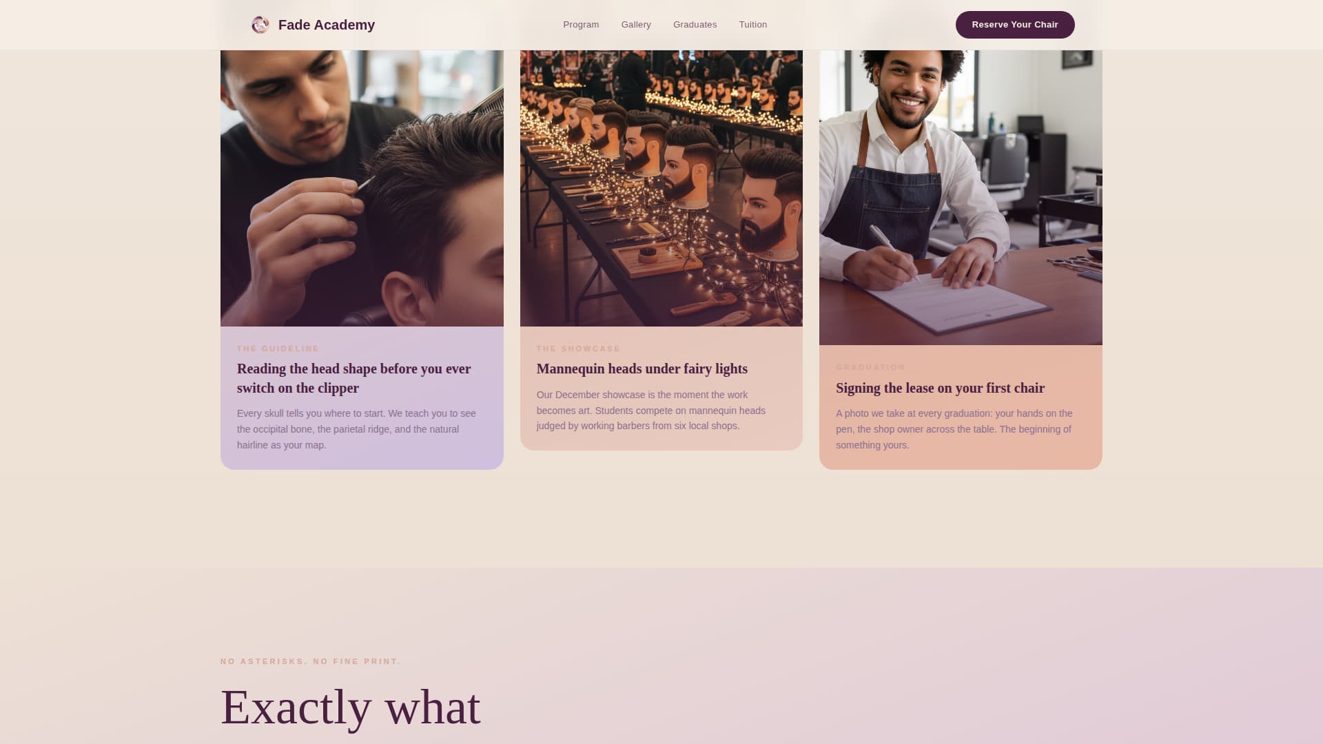 Barbering - Premium Academy Landing Page Template