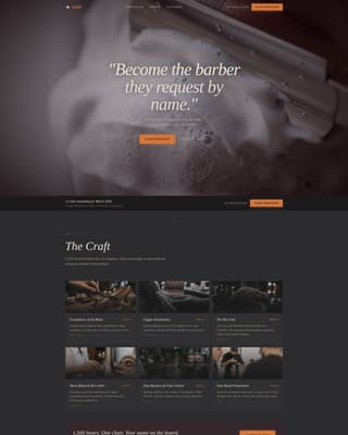 Fade - Immersive Barbering Landing Page Template