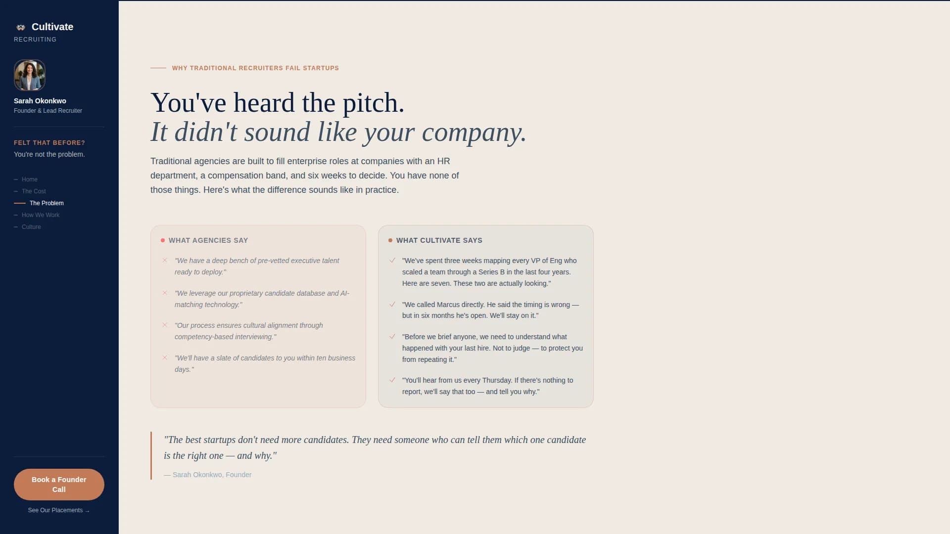 Cultivate - Startup Recruiting Landing page Template