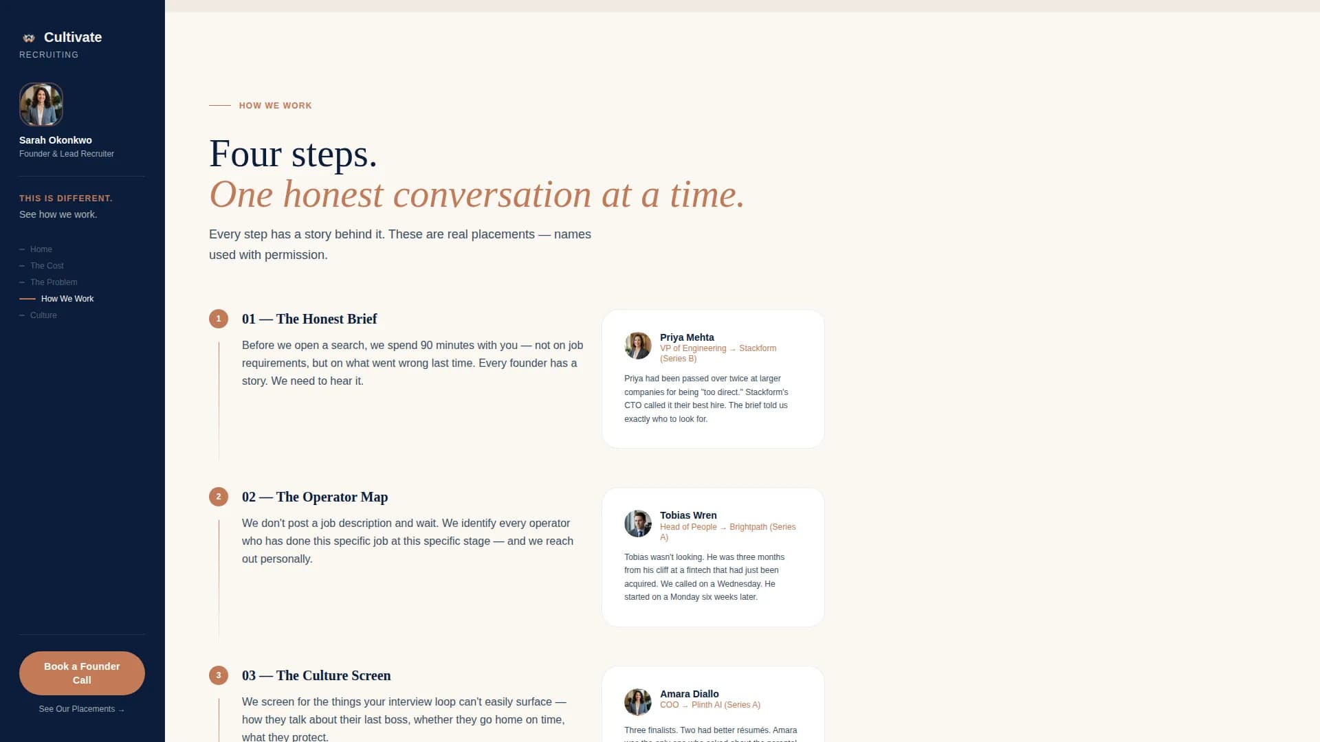 Cultivate - Startup Recruiting Landing page Template