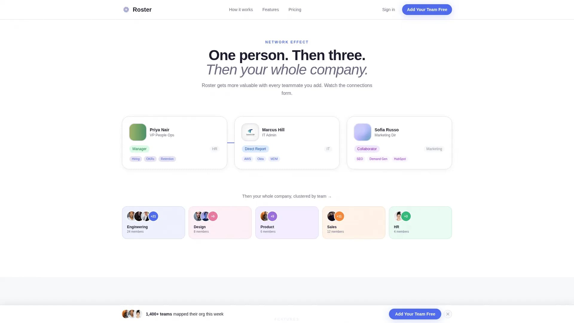 Roster - HR Software Landing page Template