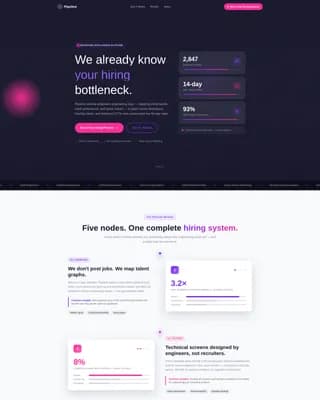 Pipeline - Tech Recruiting Landing page Template