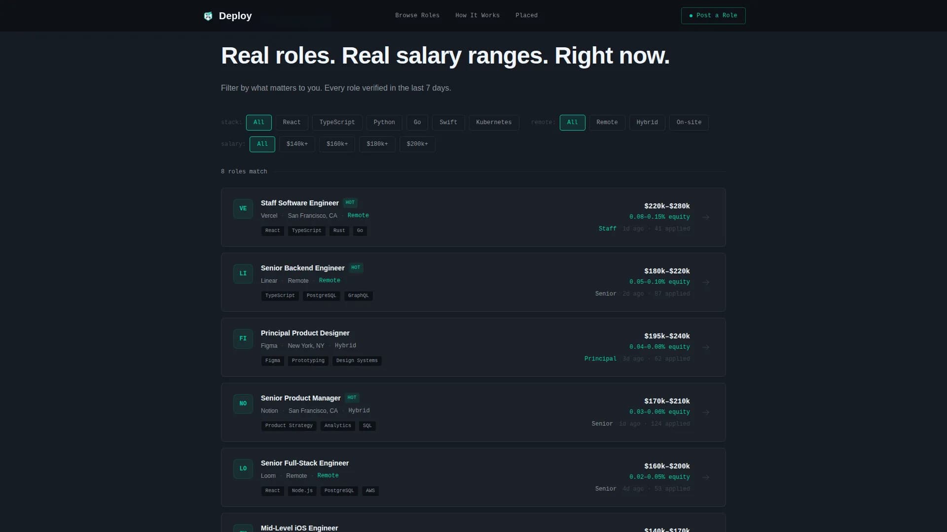 Deploy - Tech Job Board Landing page Template