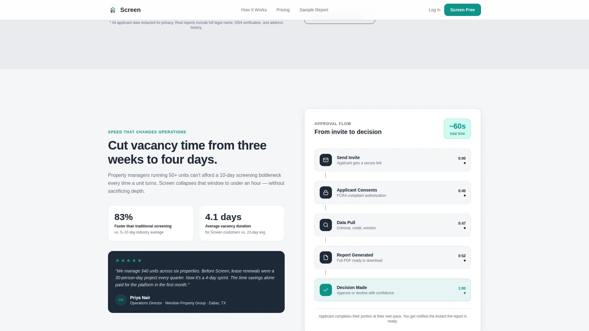 Screen - Tenant Screening Landing page Template