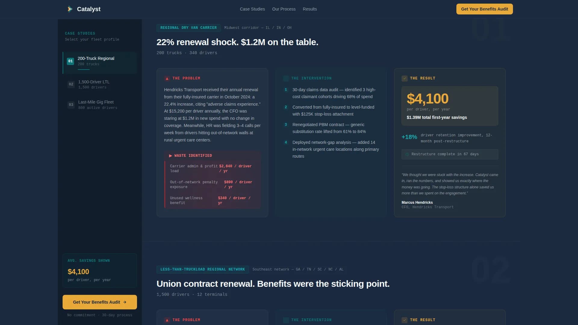 Catalyst - Transportation Consulting Landing page Template
