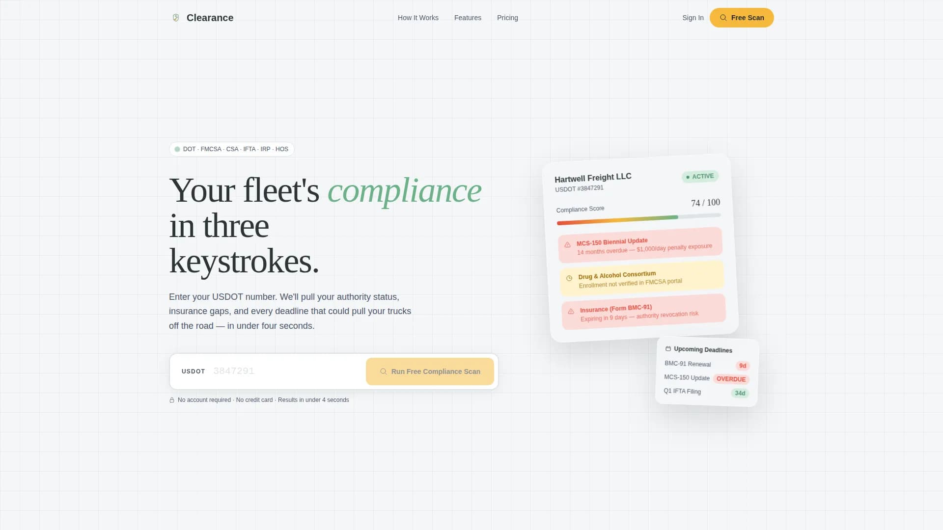 Clearance - Compliance Services Landing page Template