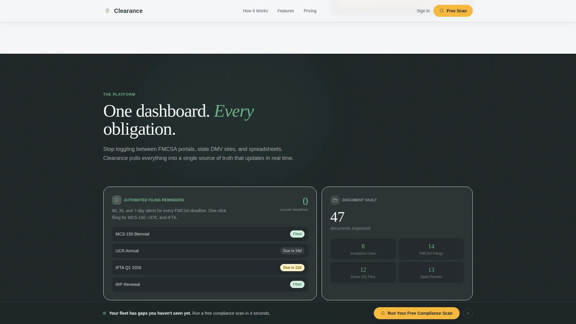 Clearance - Compliance Services Landing page Template