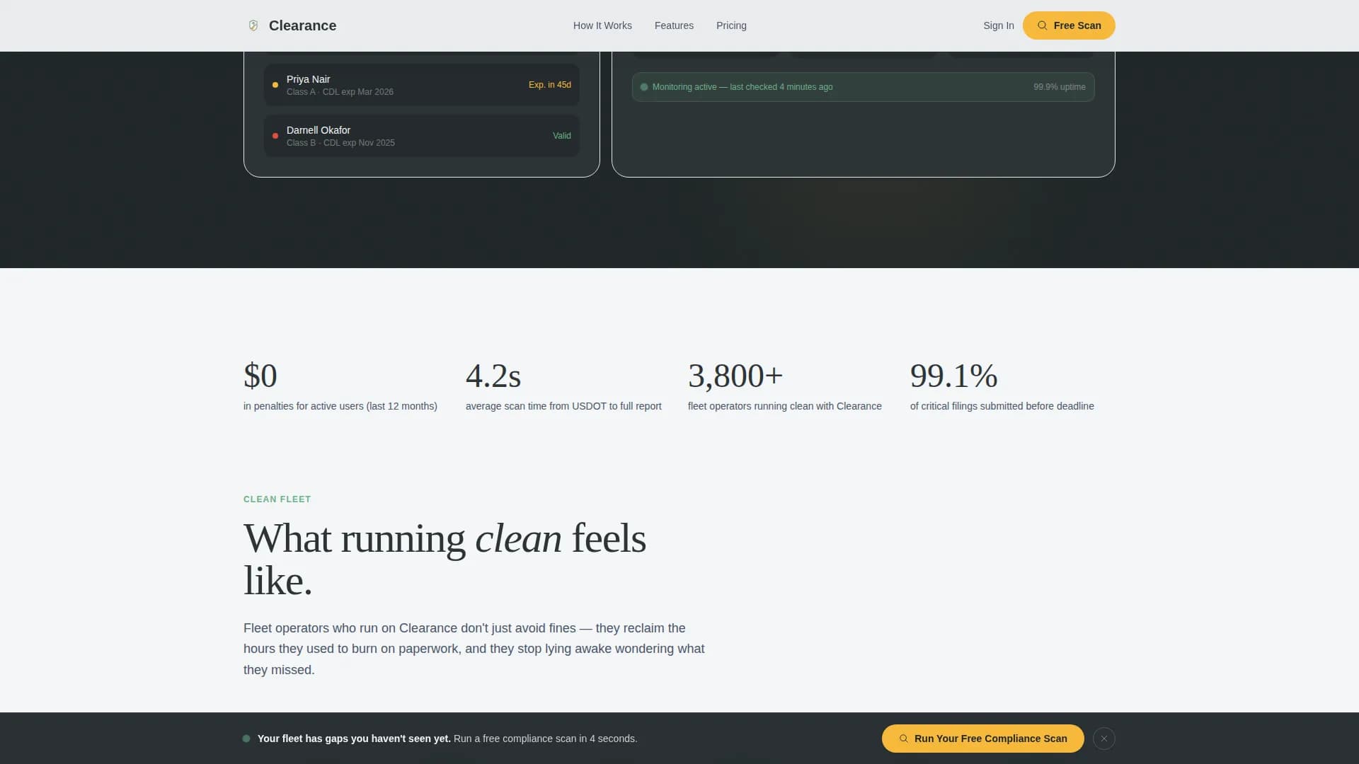 Clearance - Compliance Services Landing page Template