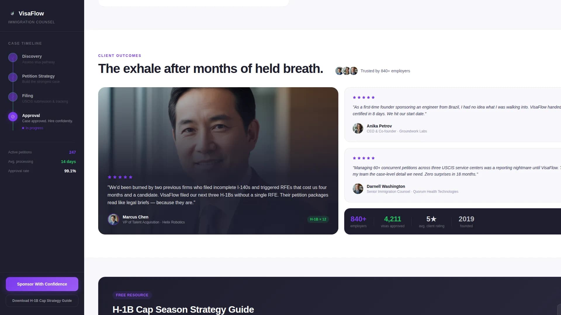 Visa - Immigration Services Landing page Template