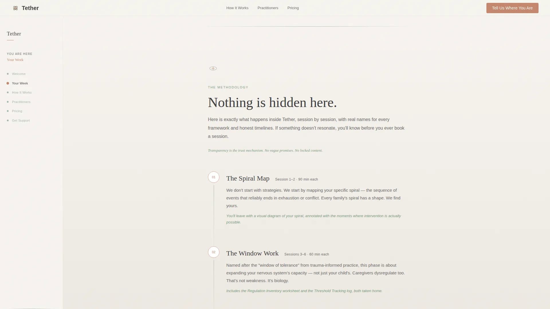 Tether - Caregiver Support Landing page Template