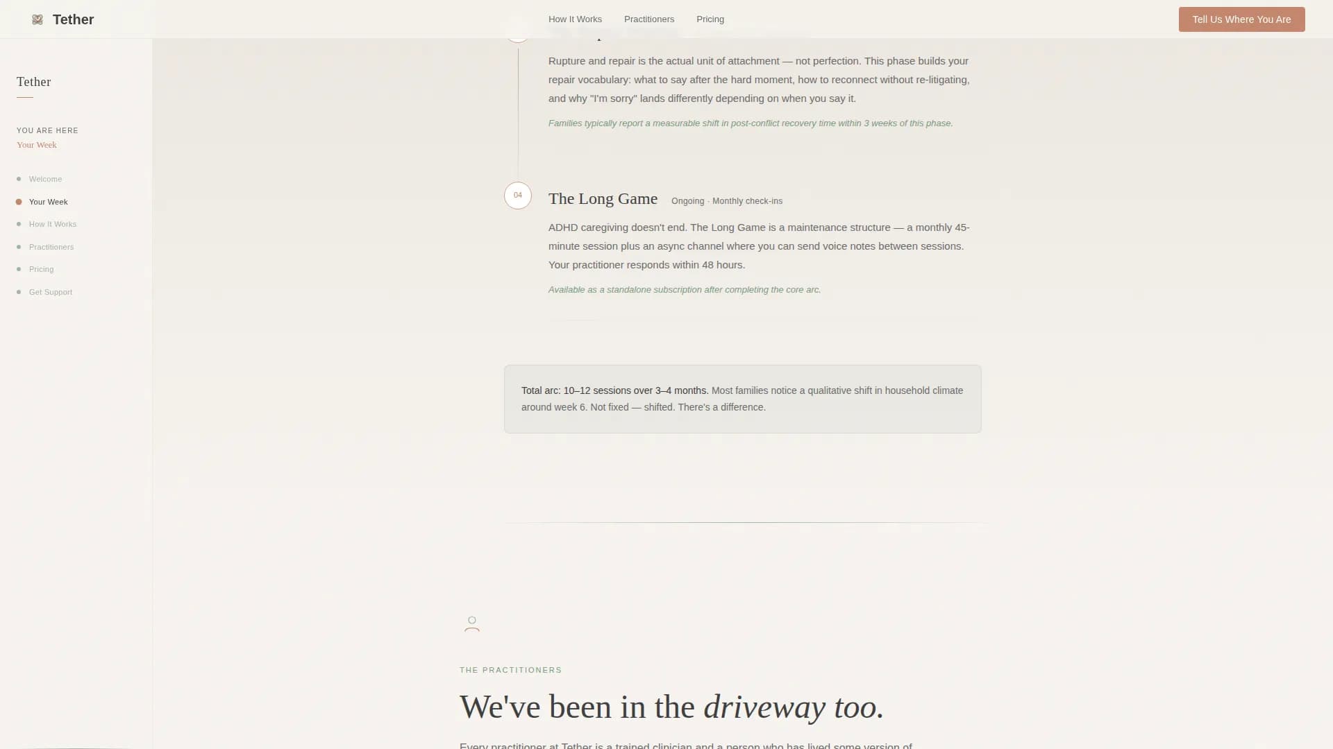 Tether - Caregiver Support Landing page Template