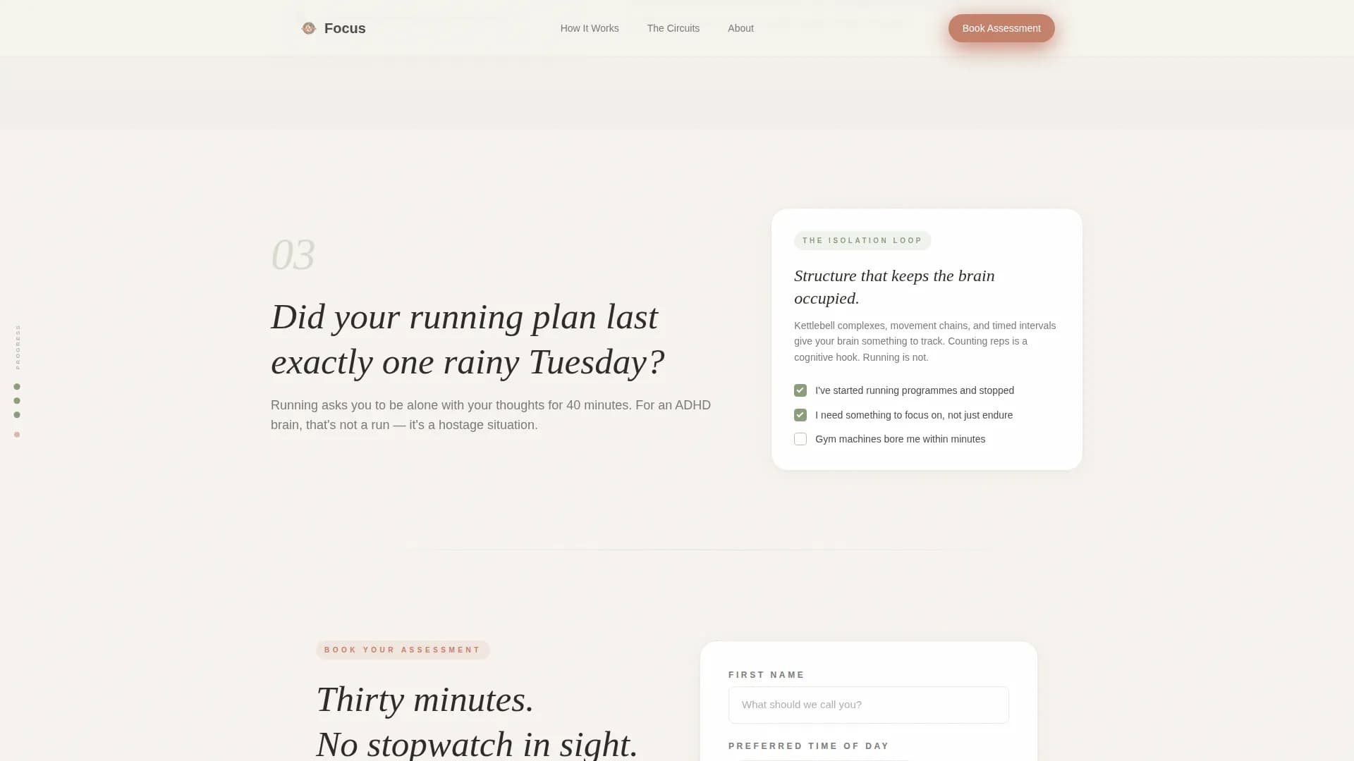Focus - Exercise Program Landing page Template