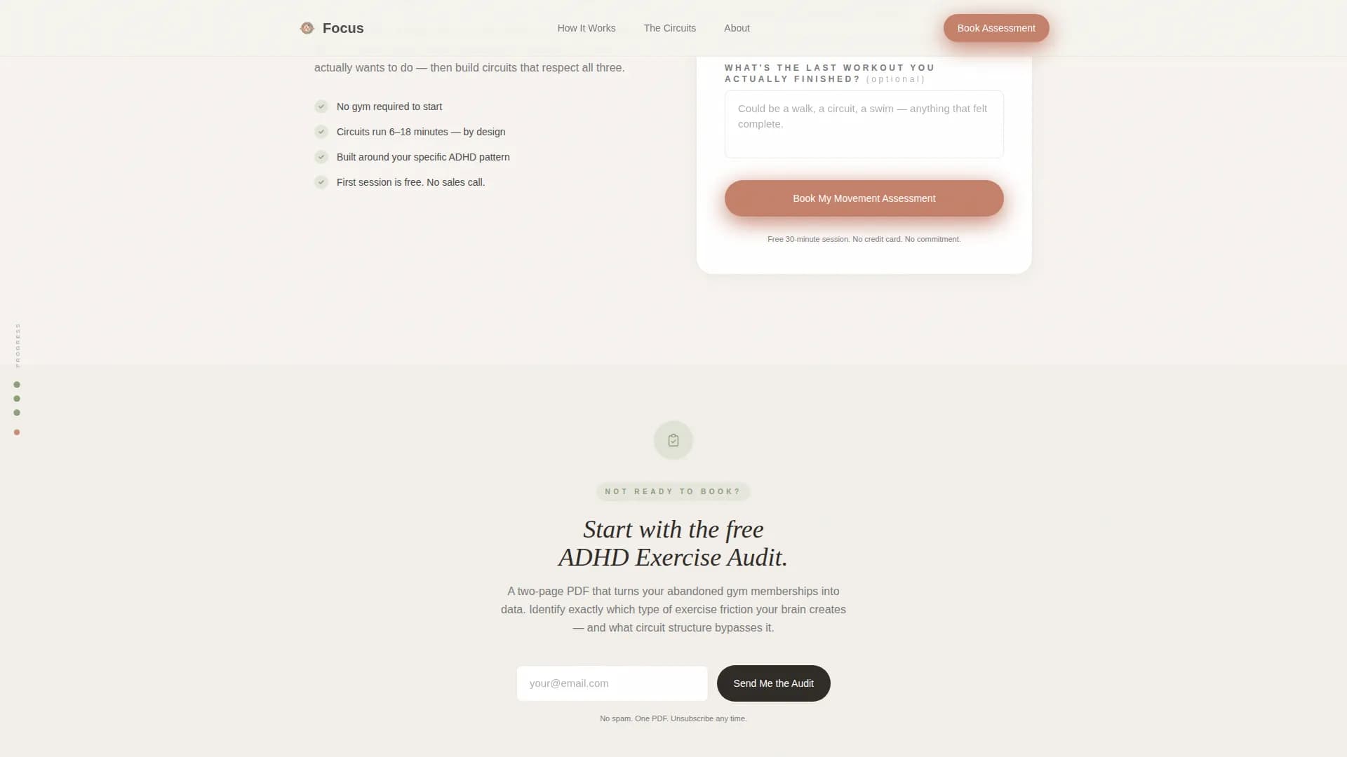 Focus - Exercise Program Landing page Template