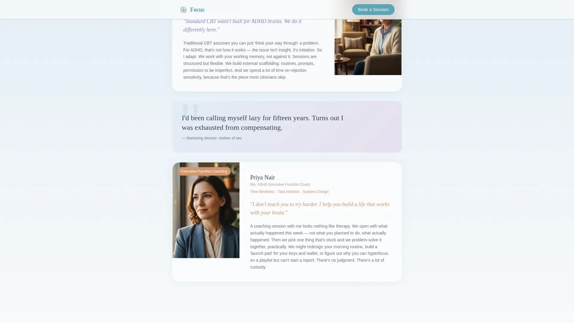 Focus - Telehealth Platform Landing page Template