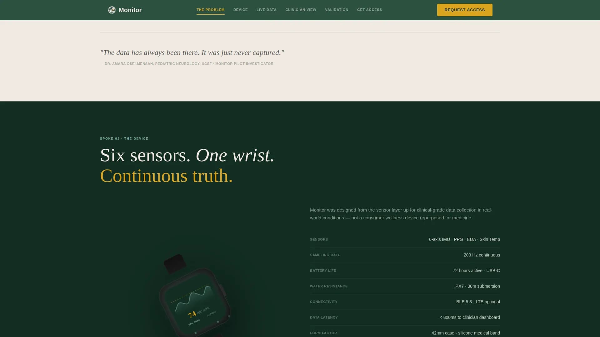 Monitor - Biosensor Platform Landing page Template