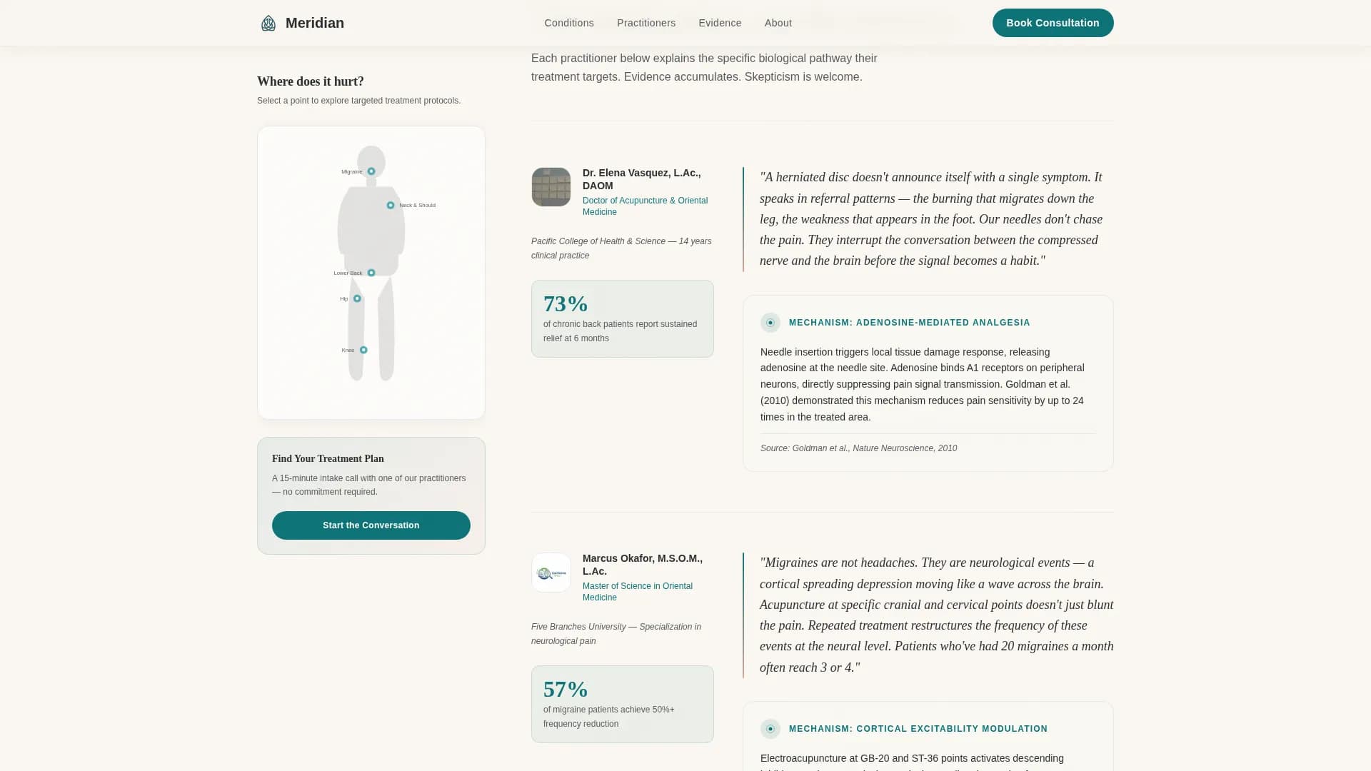 Meridian - Pain Clinic Landing page Template