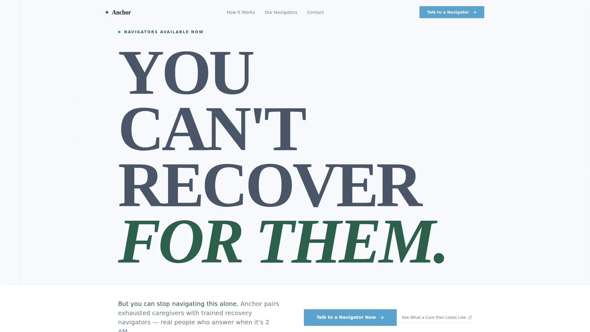 Anchor - Caregiver Services Landing page Template
