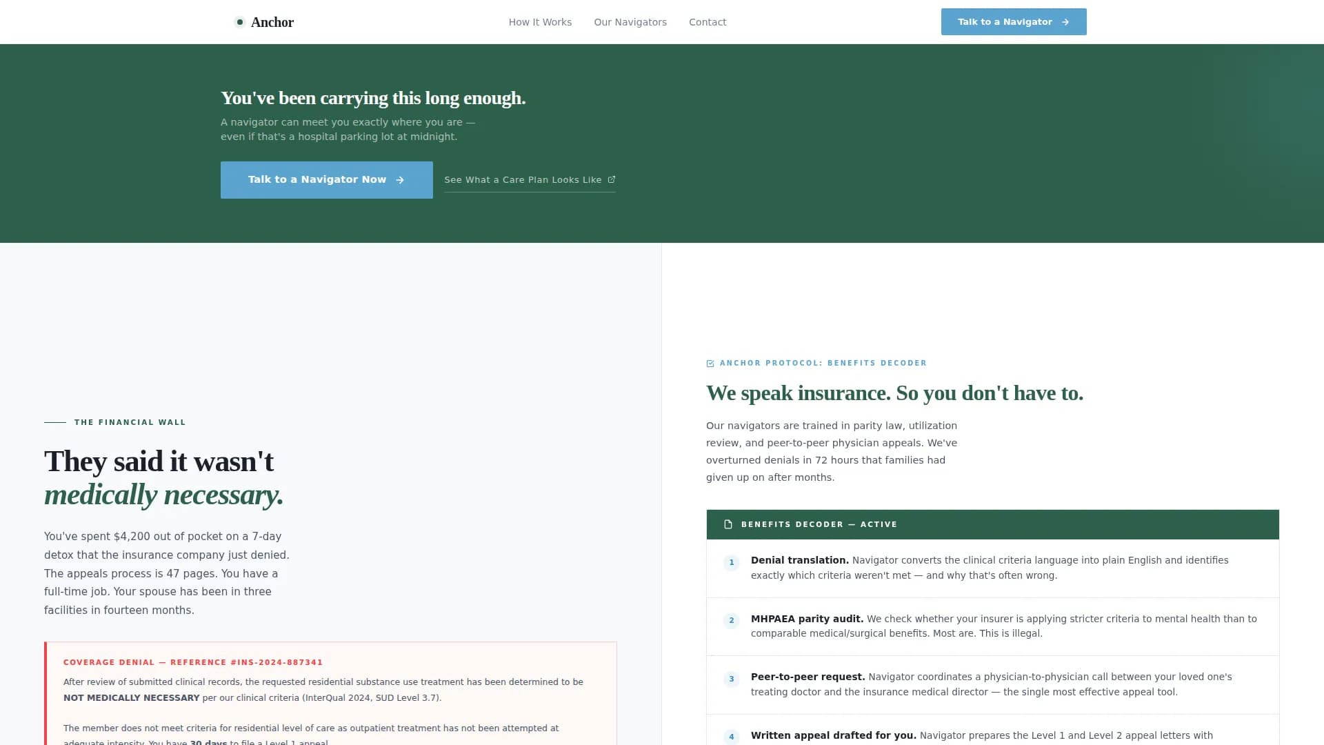 Anchor - Caregiver Services Landing page Template