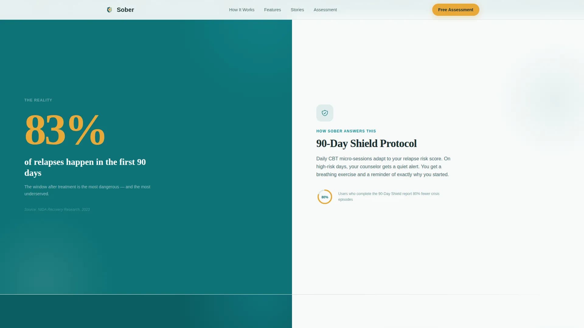 Sober - Therapy App Landing page Template