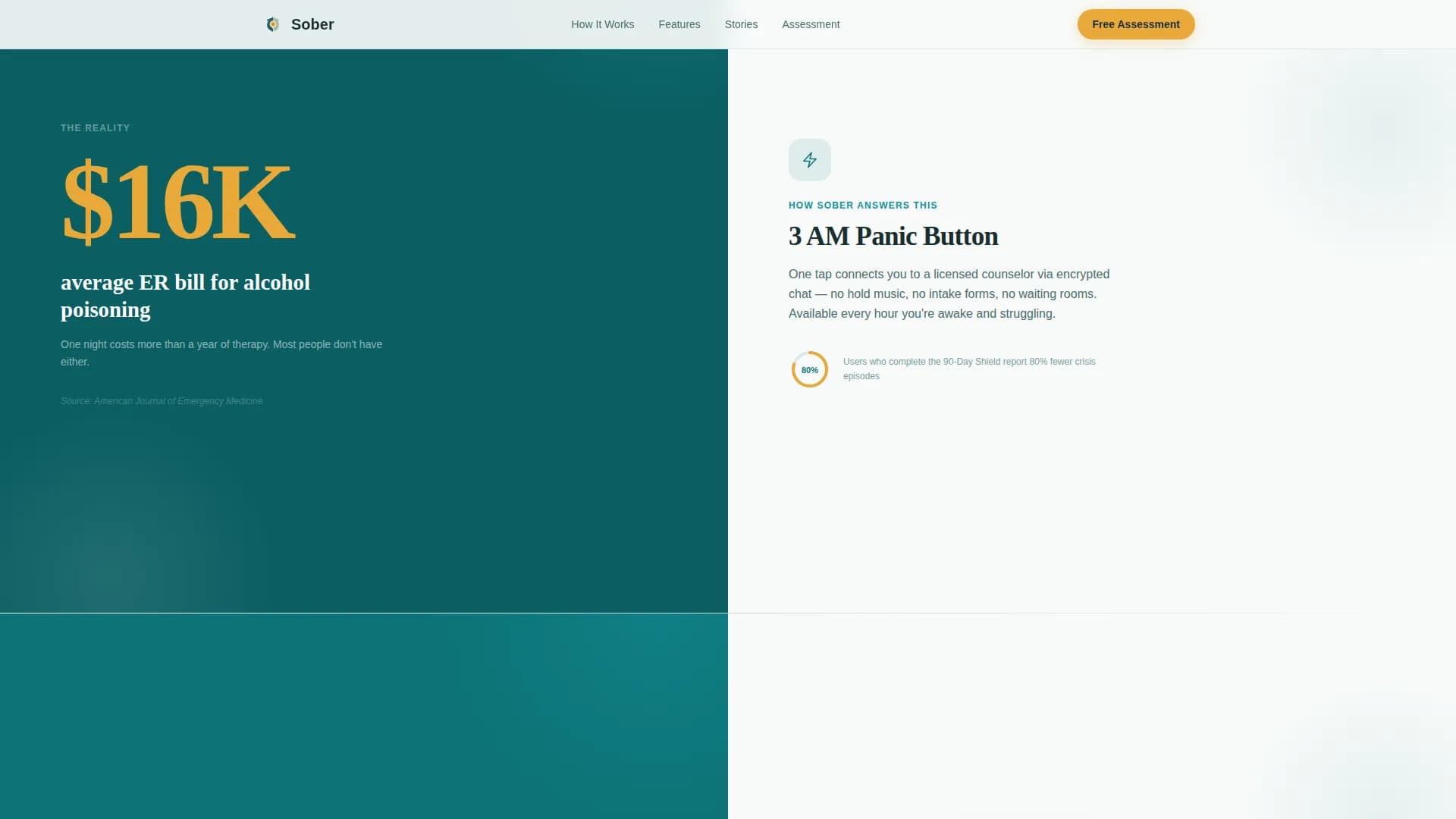 Sober - Therapy App Landing page Template