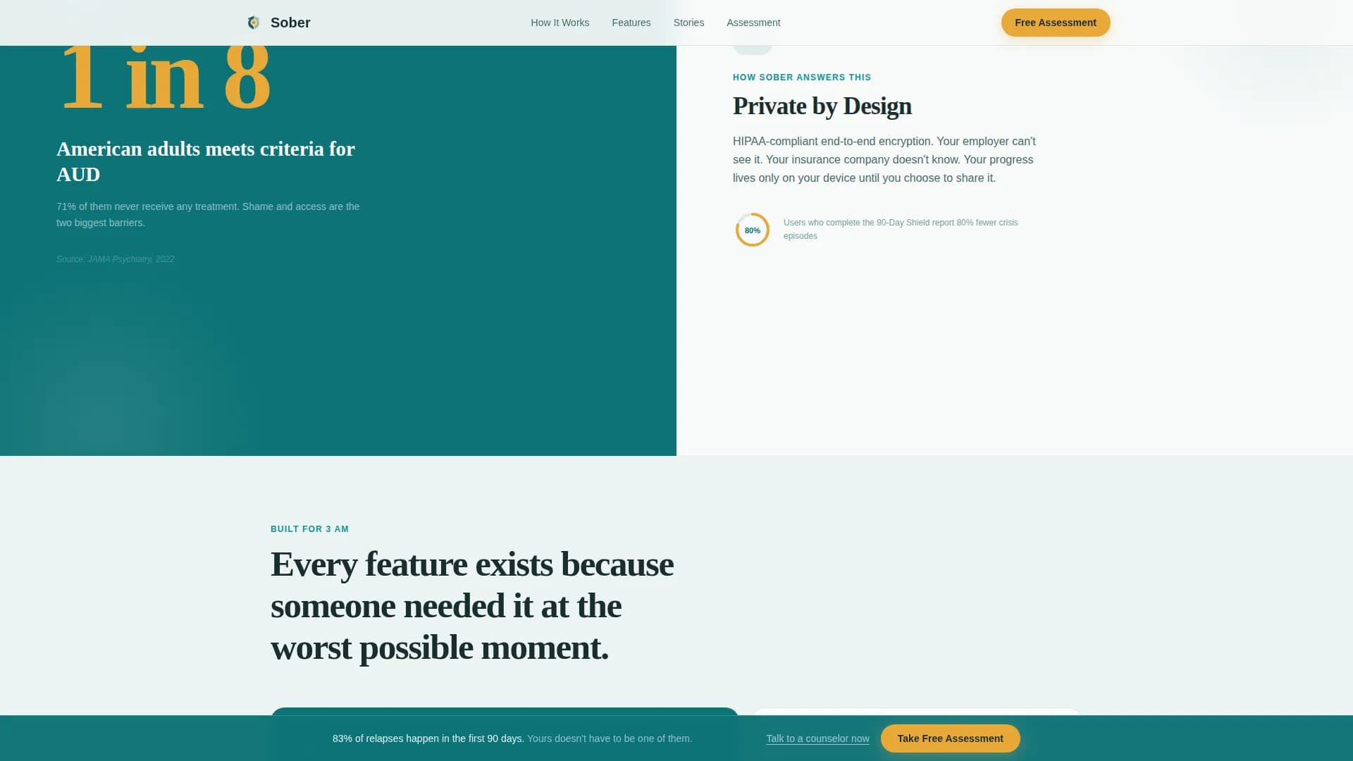 Sober - Therapy App Landing page Template