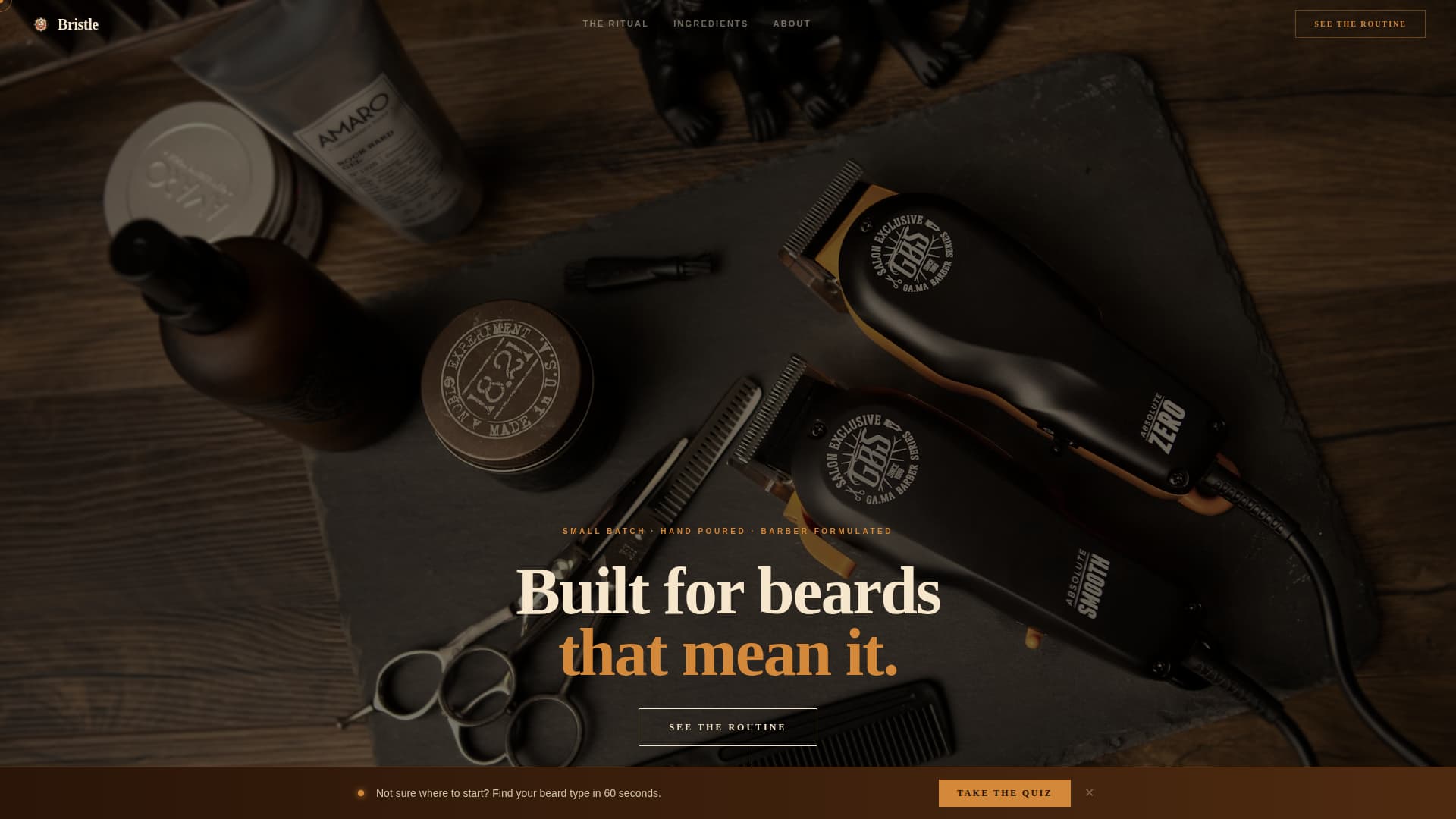 Bristle - Rugged Grooming Landing Page Template