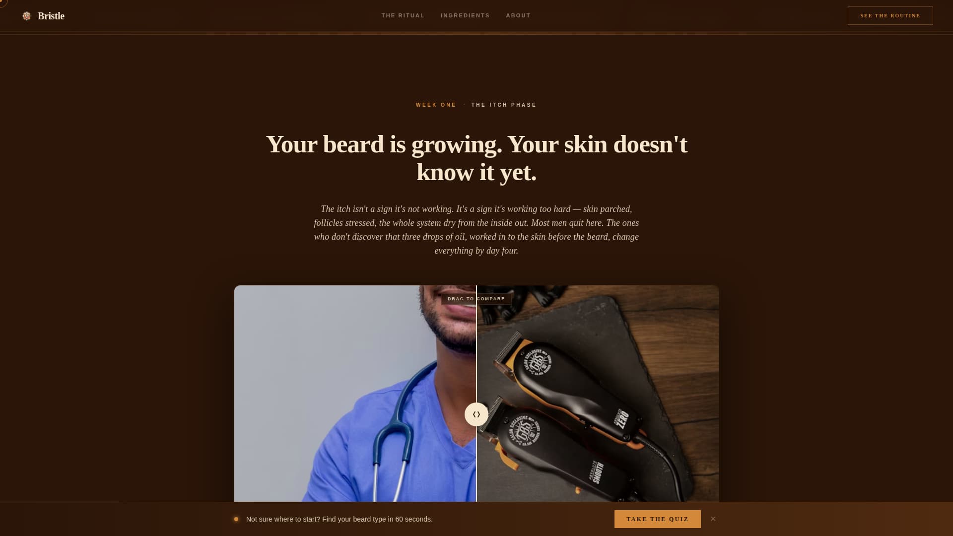 Bristle - Rugged Grooming Landing Page Template