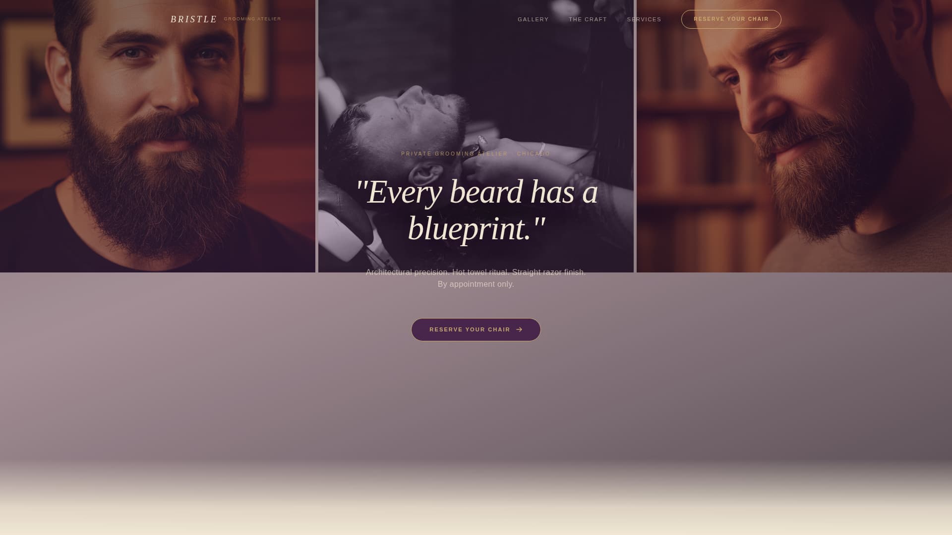 Bristle - Refined Barbershop Landing Page Template