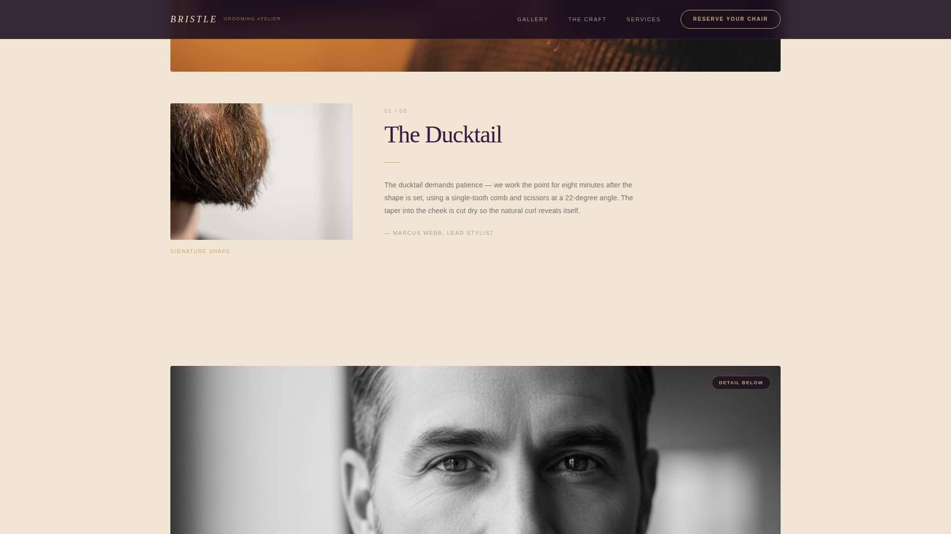 Bristle - Refined Barbershop Landing Page Template