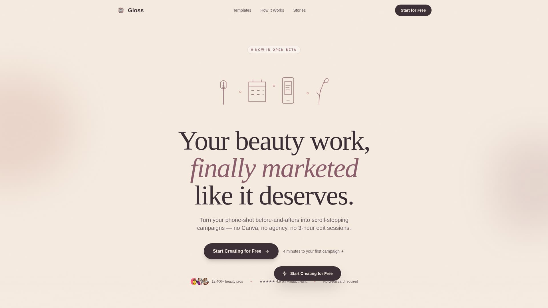 Gloss - Effortless Beautymarketing Landing Page Template