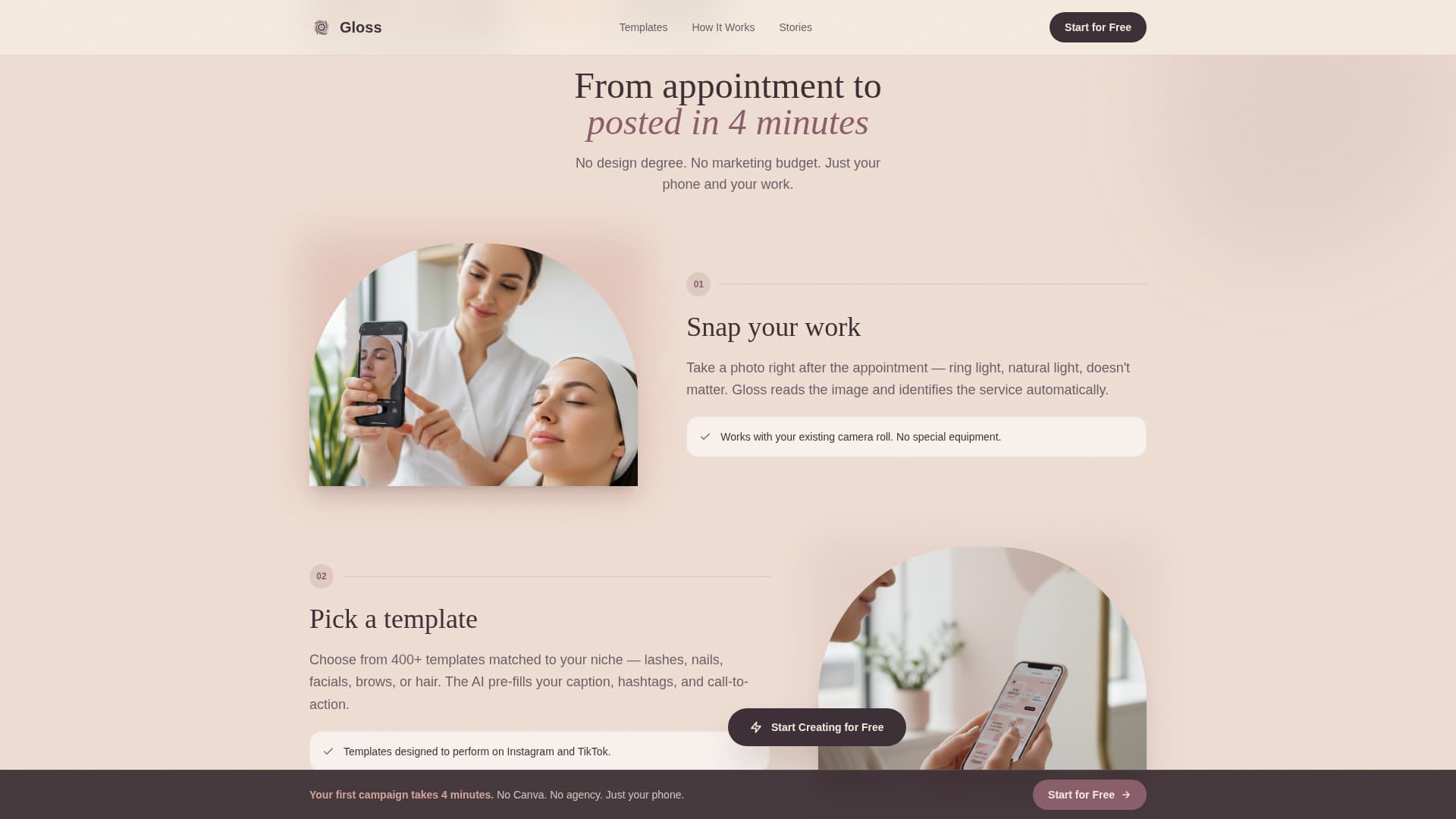 Gloss - Effortless Beautymarketing Landing Page Template